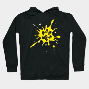 Dog paw splash - yellow Hoodie